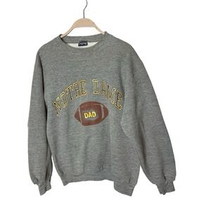 Notre Dame Dad Crewneck‎ Sweatshirt Large JanSport Gray  Logo